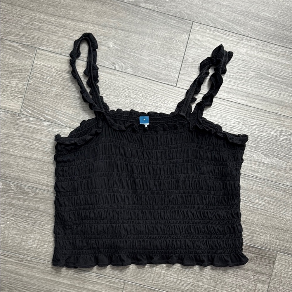 Black Ruffled Women's Top